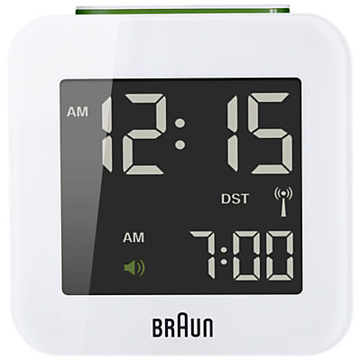 Braun Radio Controlled Travel Global Alarm Clock White Braun Radio Controlled Travel Global Alarm Clock White